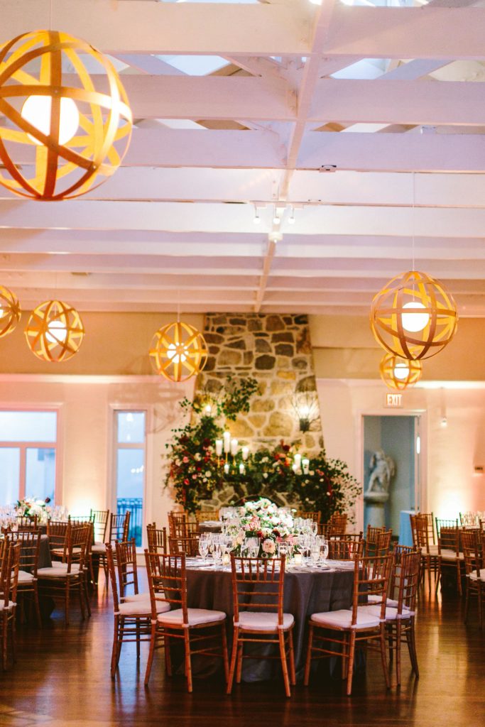 Elegant, Ethereal and Autumnal Pomme Radnor Wedding Reception designed by Sebesta Design, Photography by Redfield Photography