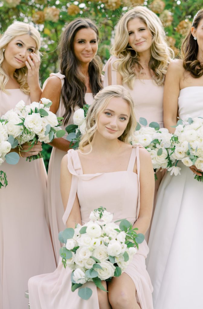 Classic Timeless Garden Party Wedding. Bridal Party flowers in white and green by Sebesta design at Congress Hall in Cape May, NJ, photography by Rachel Pearlman Photography