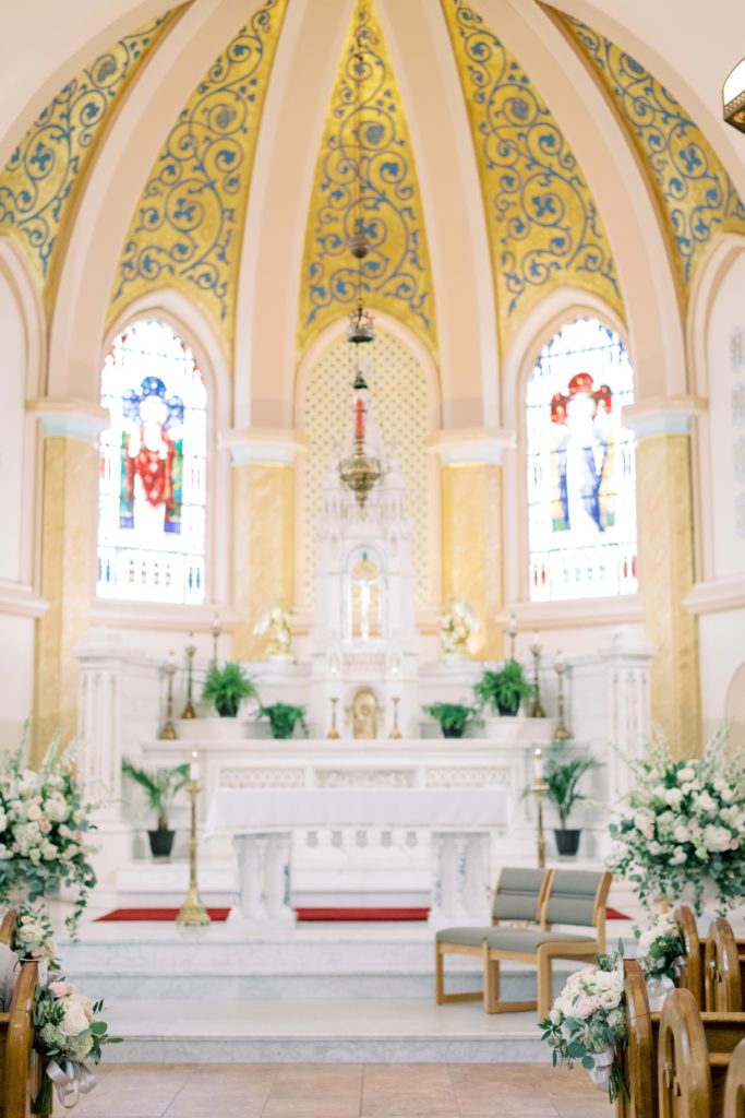 Classic Timeless Garden Inspired Church Wedding Ceremony by Sebesta design at Our Lady Star of the Sea in Cape May, NJ, photography by Rachel Pearlman Photography